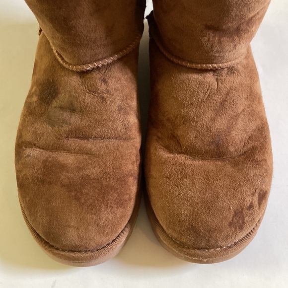 UGG Bailey Bow II Sherpa suede chestnut boots sz 9 - Picture 2 of 6